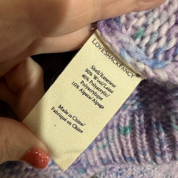 LoveShackFancy Koru Fringe Pullover Sweater Womens Sz M Wool Alpaca Cottagecore - Picture 11 of 13